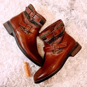 Leather Boho Booties Size 9 Bohemian Boots Restricted Brand